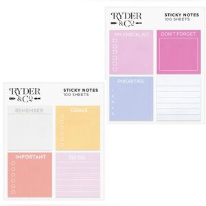 colorful two pack sticky note set - ryder and co!